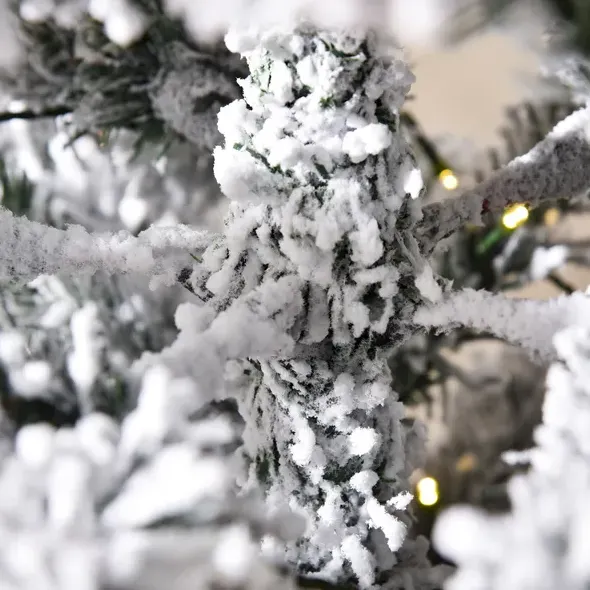 6 Ft Pre-lit Snow-flocked Slim Douglas Fir Artificial Christmas — photo 6