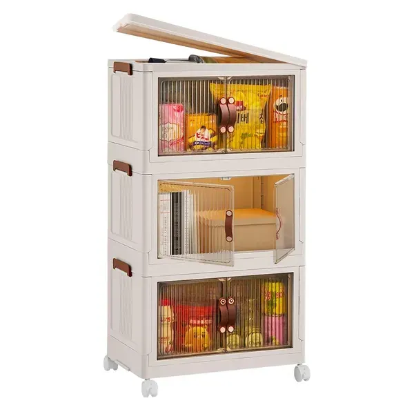 3Pcs Foldable Storage Bins with Lid Front Magnetic Door — photo 4