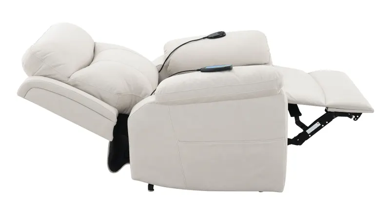 Chriki Beige Polished Microfiber Power Motion Recliner with Lift β photo 3