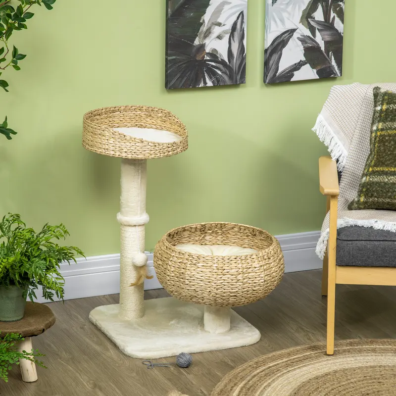 28" Elevated Cat Bed with Sisal Scratching Post for Indoor — photo 3