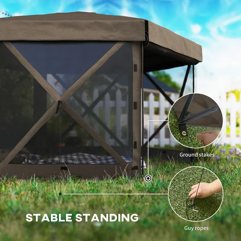 Hexagonal Pop Up Gazebo Canopy Tent with 5 Sidewalls — photo 8