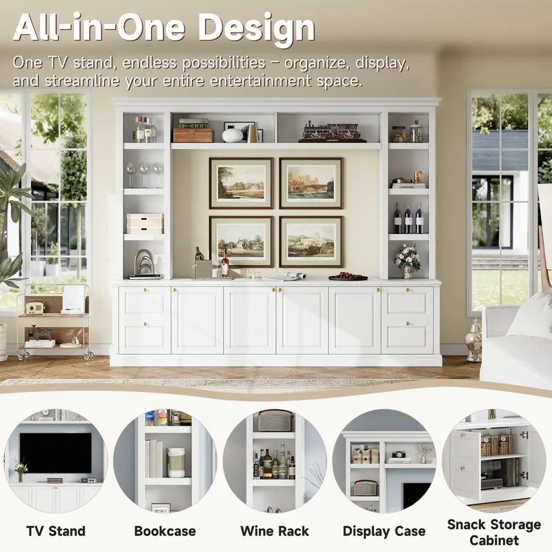 All-in-one Modern TV Stand with Bookcase for TVs Up to 70 Inch — photo 4