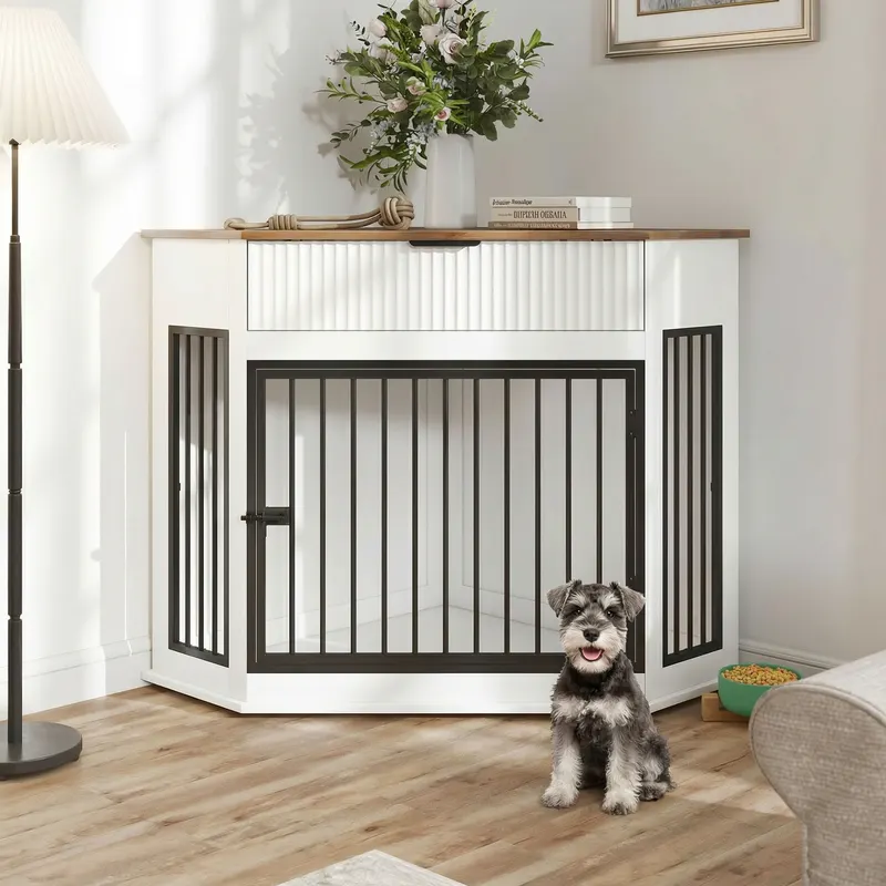 44.6 Corner MDF Dog Crate Furniture for Small Medium Dogs