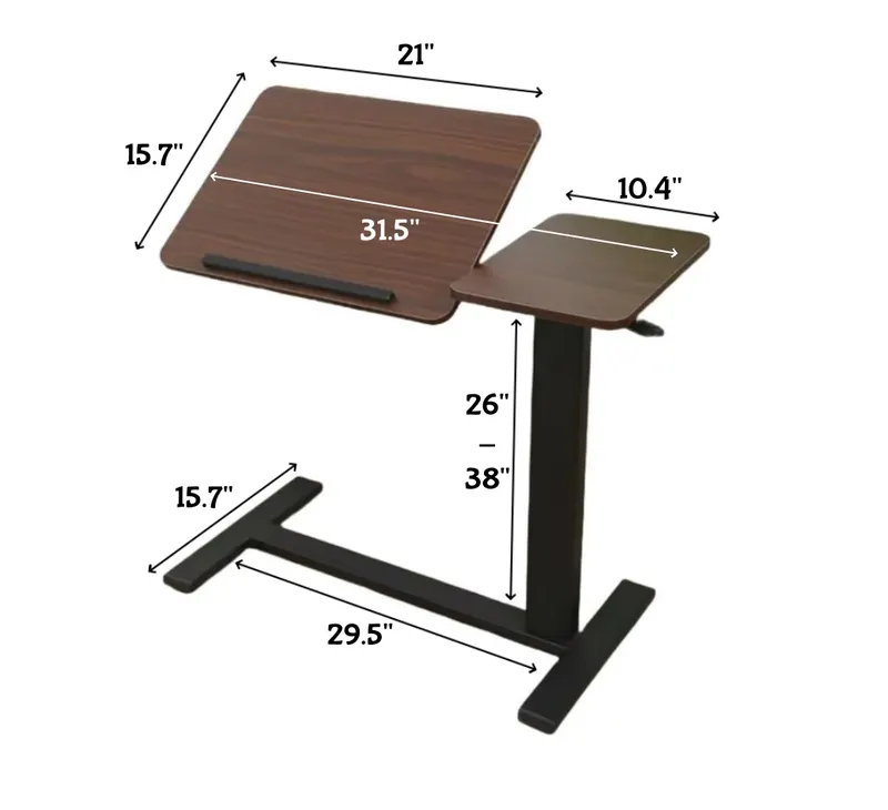 Bedside Table — Folding Overbed Bedside Desk Mobile Rolling — photo 2