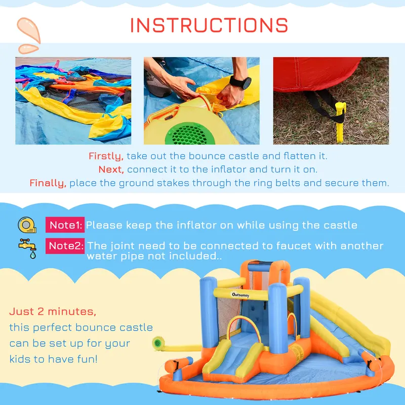 5-in-1 Kids Inflatable Bounce House Jumping Castle with Water — photo 8