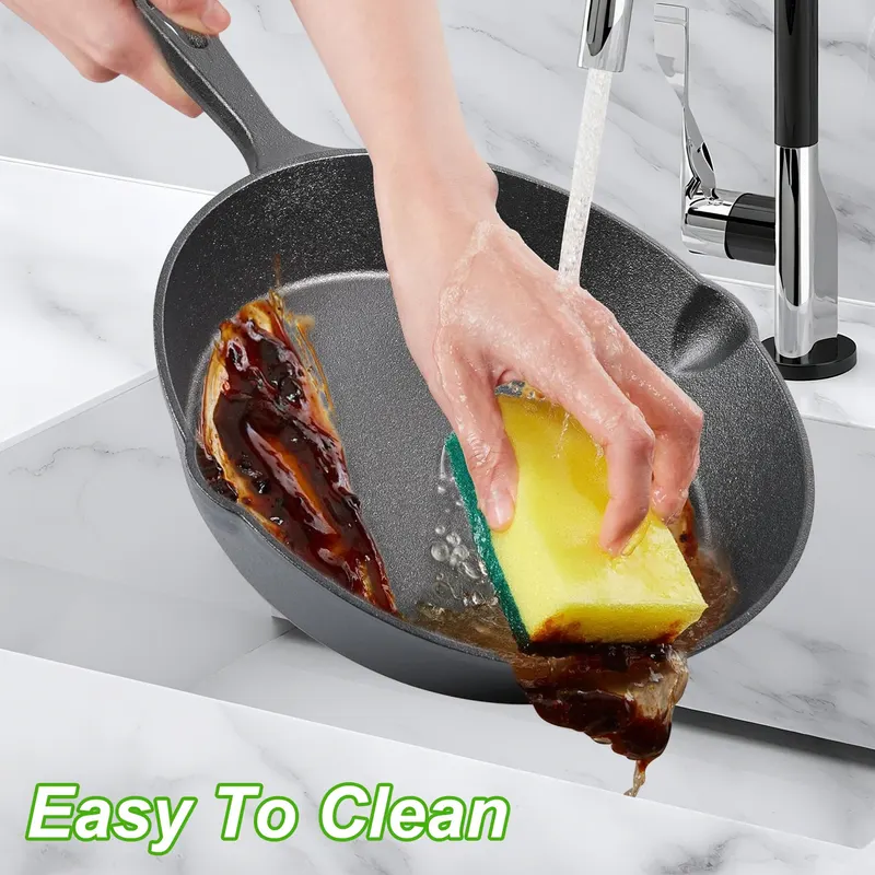 3Pcs Pre-seasoned Cast Iron Skillet Set for Indoor Outdoor 6in — photo 4