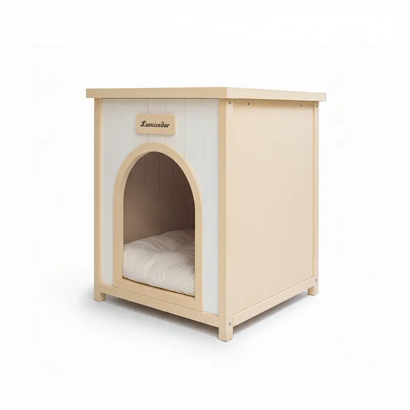 Modern Indoor Wooden Dog House with Removable Cushion — photo 5