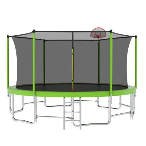 16FT Trampoline with Balance Bar & Basketball Hoop&ball