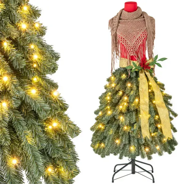 5 FT Pre-lit Mannequin Artificial Christmas Tree Dress Form — photo 6
