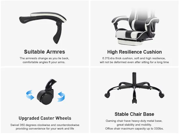 Gaming Chair with Footrest β Ergonomic Computer Chair β photo 3