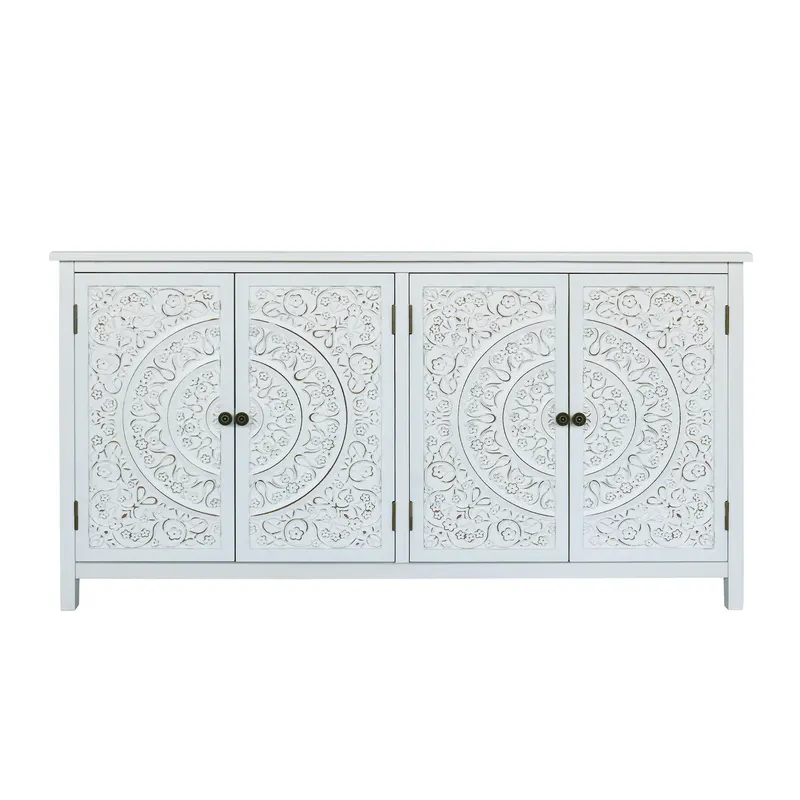 60 White Accent Cabinet with 4 Doors — photo 3