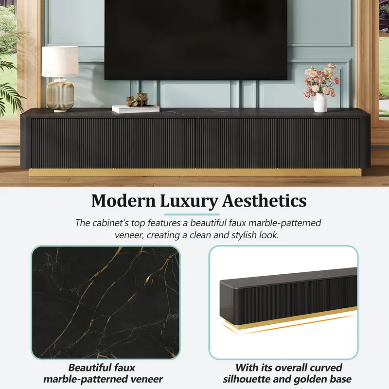 ON-TREND Luxury Fluted TV Stand for TVs Up to 85 — photo 3