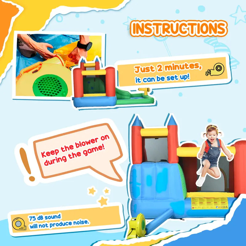 Kids Bounce House Inflatable Slide with Splash Pool — photo 5