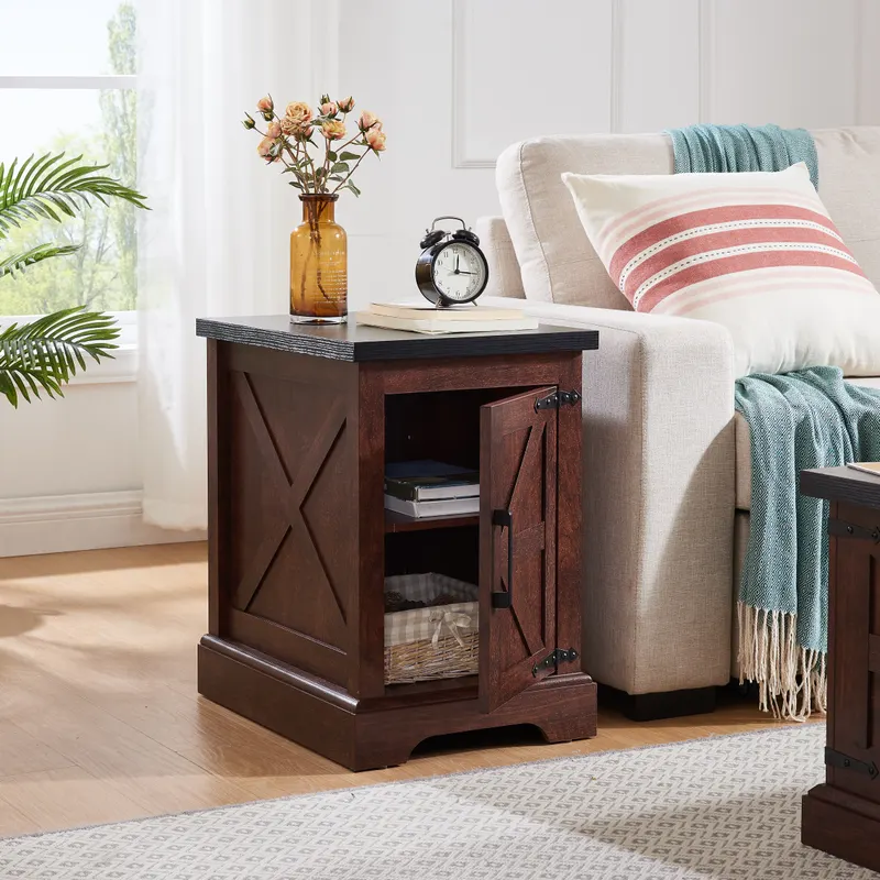 Farmhouse End Table Nightstand Rectangular Farmhouse End Table — photo 4