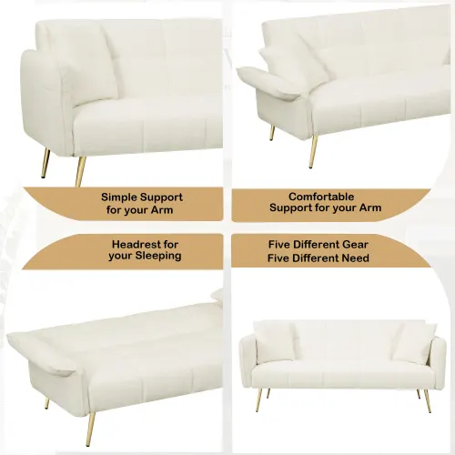 70.1 Inches Futon Sofa Bed — Convertible Double Sofa Bed — photo 7