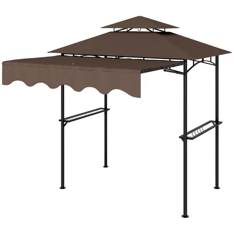 Outdoor Grill Gazebo — Barbecue Gazebo Shelter with Side Awning