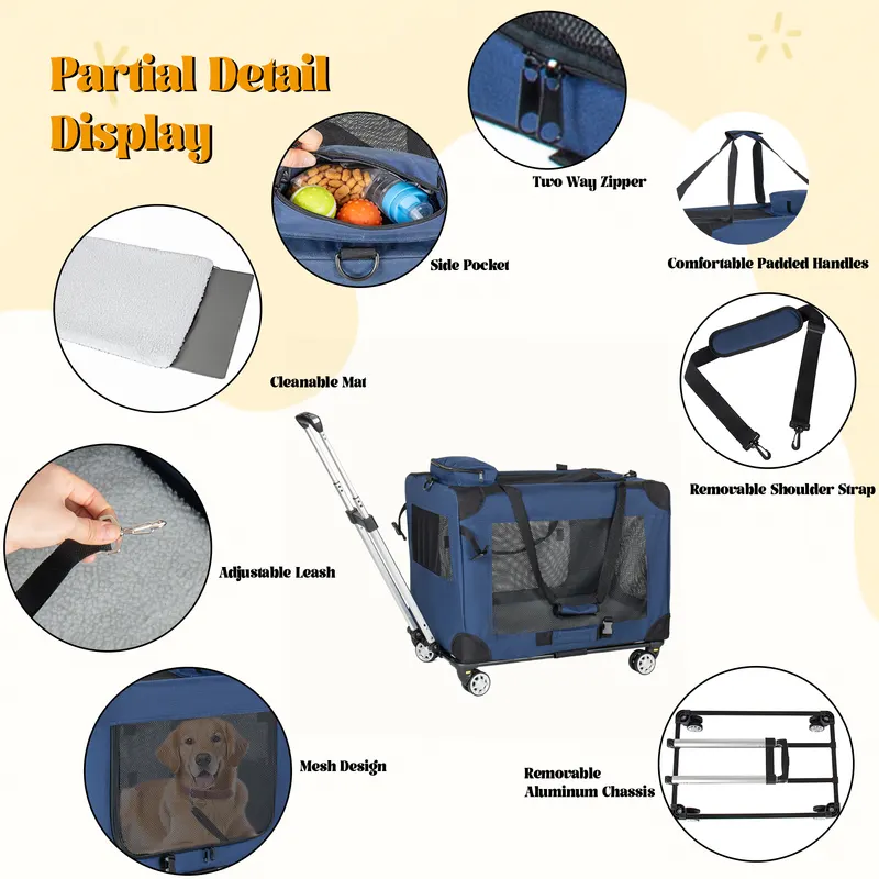 2 in 1 — 28 Collapsible Travel Dog Crate for Medium Large Dogs — photo 3