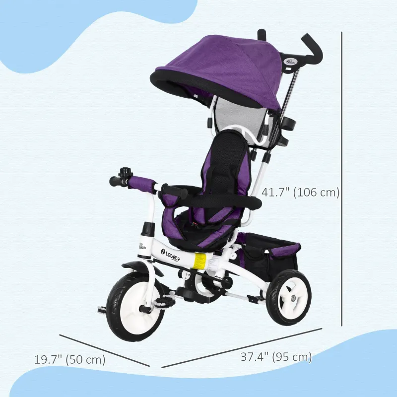6 in 1 Toddler Tricycle Stroller with Basket β photo 7