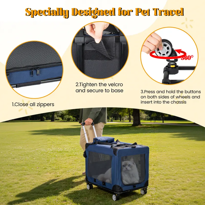2 in 1 — 28 Collapsible Travel Dog Crate for Medium Large Dogs — photo 5