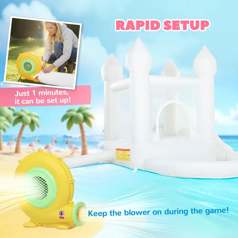 Inflatable Bounce House — 3-in-1 White Castle Bouncy House — photo 5