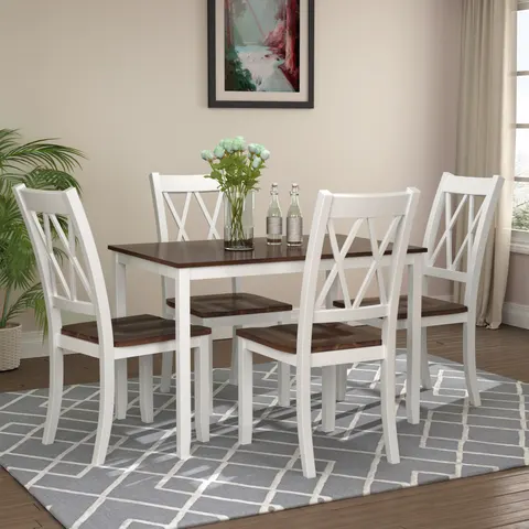 5- Piece Dining Table Set Home Kitchen Table and Chairs Wood