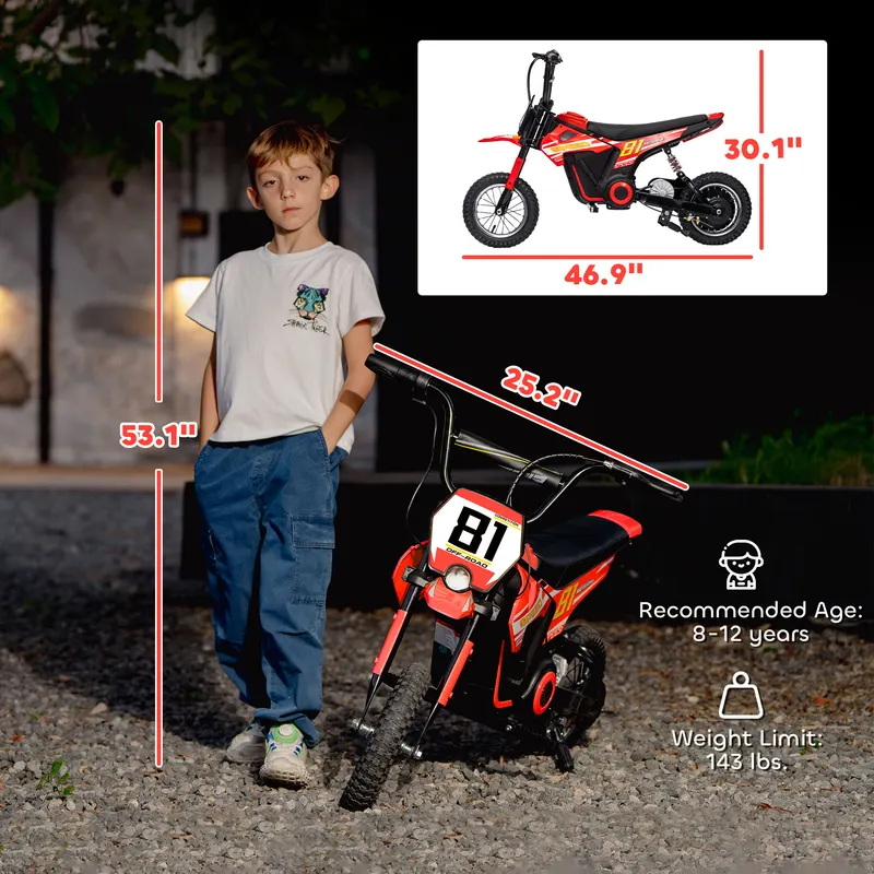 24V Kids Motorcycle — Electric Dirt Bike with 250W Motor — photo 5