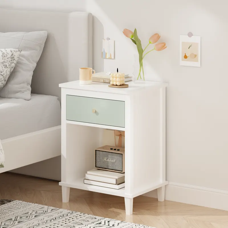 26.77''H Wooden Nightstand with One Drawer One Shelf for Kids — photo 5