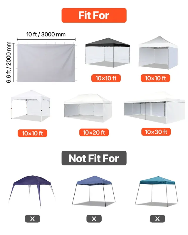 Canopy Sidewalls — Fit for 10 Ft Pop Up Canopy Tent — photo 5