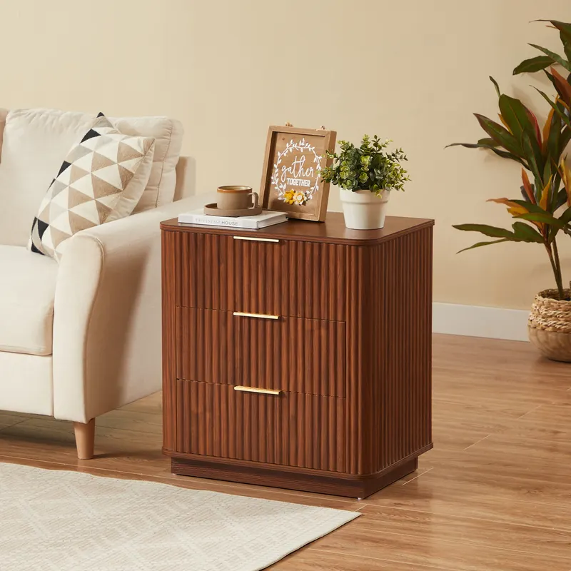 3 Drawers Nightstand Set of 2 — 23.6 Wide Modern Chest — photo 3