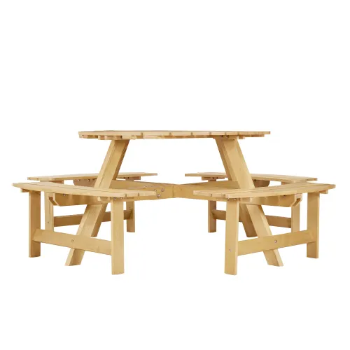 Outdoor 8 Person Picnic Table β 8 Person Round Picnic Table β photo 8