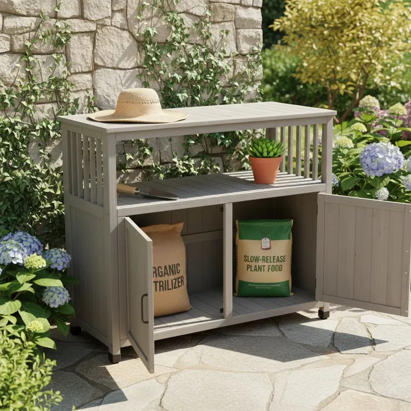 Wooden Patio Bar Table Set with Storage — photo 3