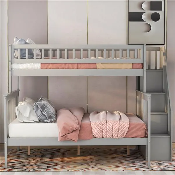 Twin Over Full Stairway Bunk Bed with Storage — photo 8