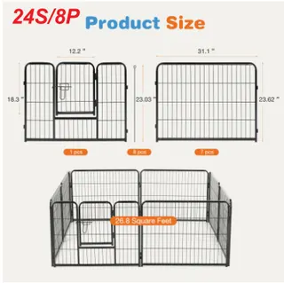 Dog Playpen Indoor Fence Height Metal Exercise Pen with Door