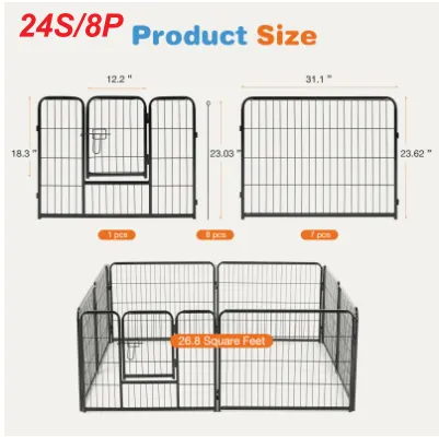 Dog Playpen Indoor Fence Height Metal Exercise Pen with Door