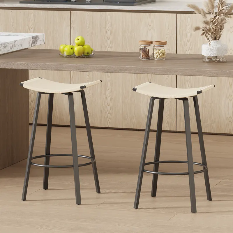 Counter Height Bar Stools Backless Handwoven Kitchen Dining