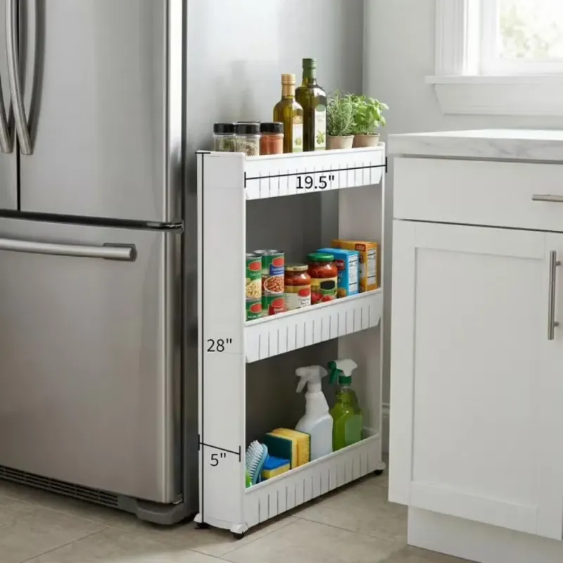 3-Tier Rolling Cart for Kitchens and Laundry Rooms (white) — photo 5