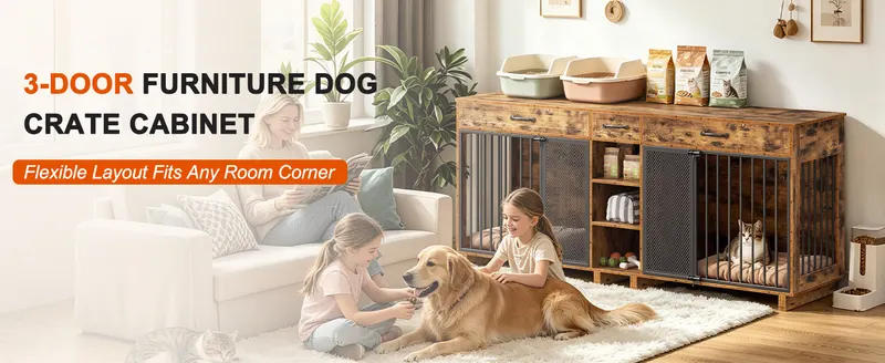 Large Wooden Dog Crate Furniture — photo 2
