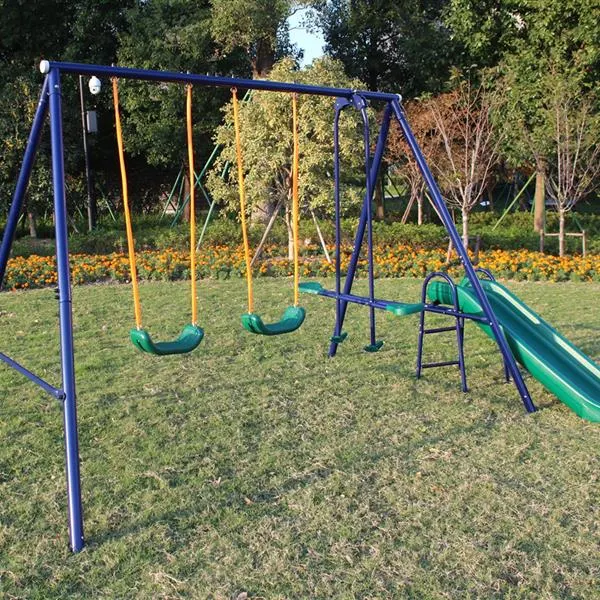 A-frame Metal Swing Set W Slide Blue — photo 5