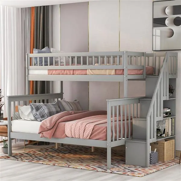 Twin Over Full Stairway Bunk Bed with Storage — photo 5