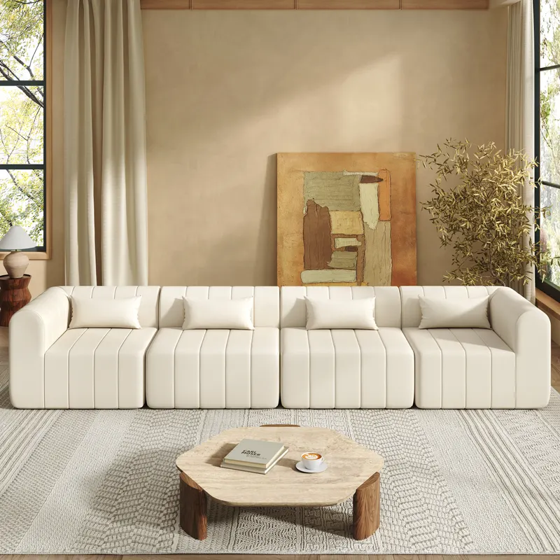 145.5 Inch Modular Full-compressed Sectional Sofa — photo 5