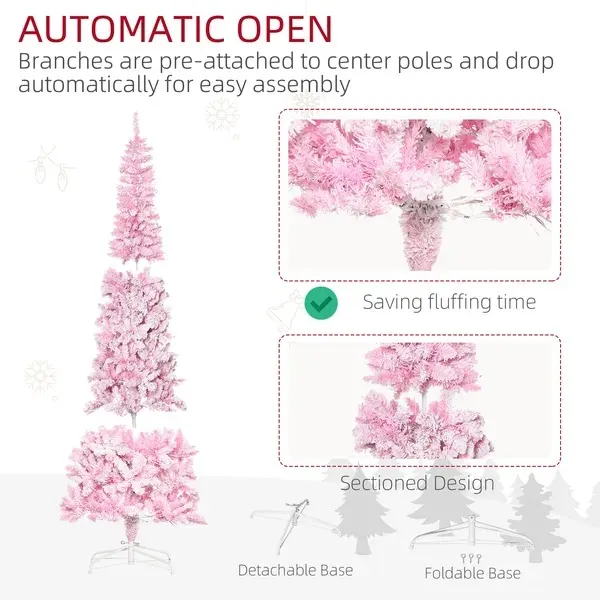 7.5 Foot Prelit Snow Flocked Artificial Christmas Tree — photo 3