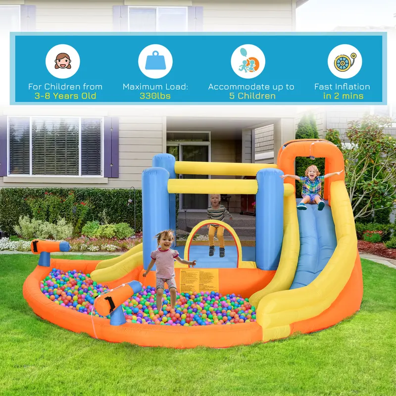 5-in-1 Kids Inflatable Bounce House Jumping Castle with Water — photo 3