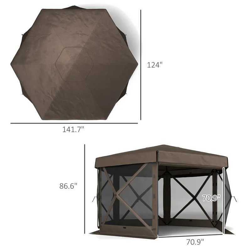 Hexagonal Pop Up Gazebo Canopy Tent with 5 Sidewalls — photo 7