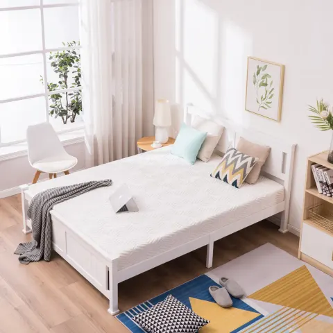 Queen Single Bunk Bed Painted + Melamine Veneer & Pine + MDF Bed