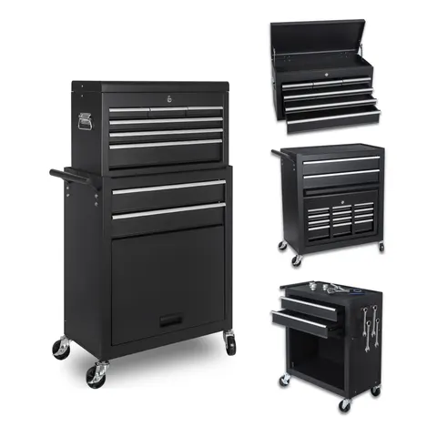 Tool Chest — 8-Drawer Rolling Tool Storage Cabinet with 2 in 1