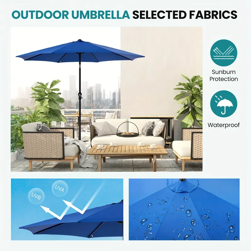 Outdoor Patio Umbrella with Push Button Tilt and Crank — photo 5