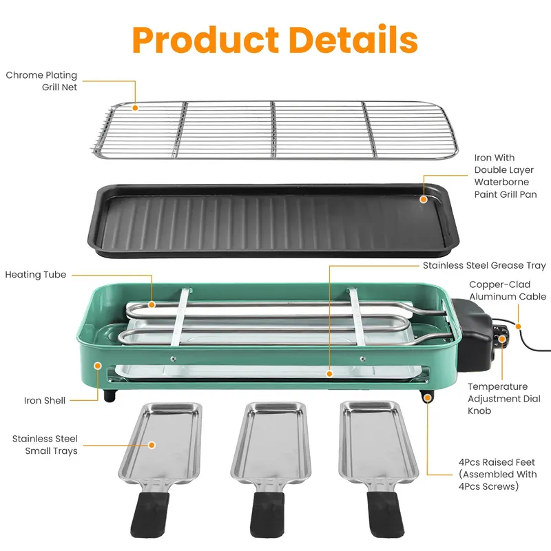 2000W Electric Indoor Grill for Food Preparation Family — photo 7