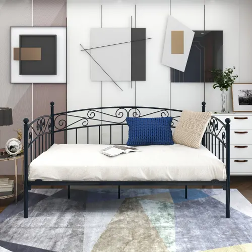Metal Daybed Frame Multifunctional Mattress Foundation Bed Sofa — photo 4