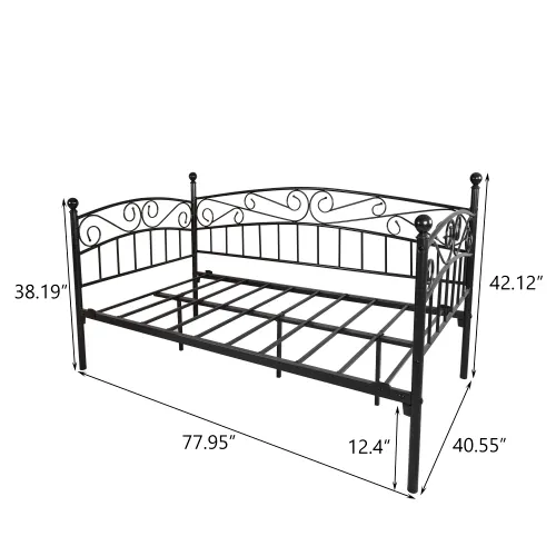 Metal Daybed Frame Multifunctional Mattress Foundation Bed Sofa — photo 5