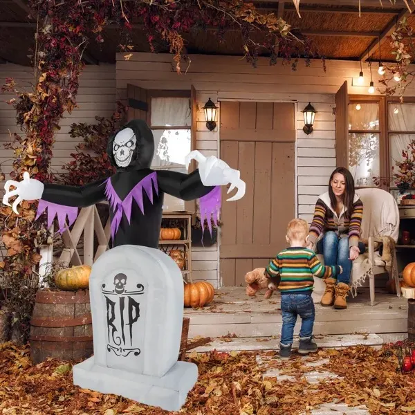 8ft Garden 3pcs LED String Lights Grim Reaper and Grave — photo 4
